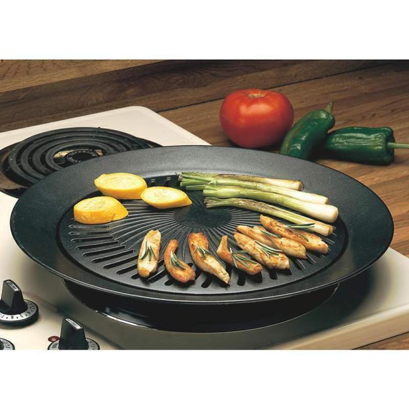 Non-stick røgfri indendørs komfur grill bbq grill køkken grill tallerken bærbar udendørs stegepande