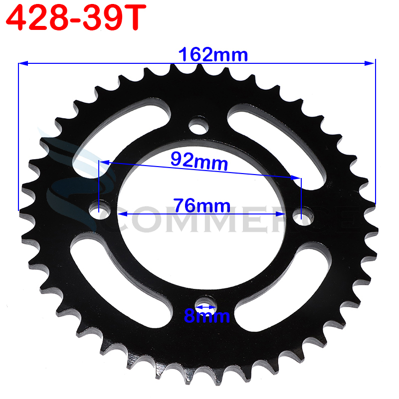 420/428 Chains 35T/37T/39T/41T/43T/45T/48T Motorcycle Chain Sprockets Rear Back Sprocket Cog For 110cc 125cc 140cc Dirt Pit Bike: 428-39T
