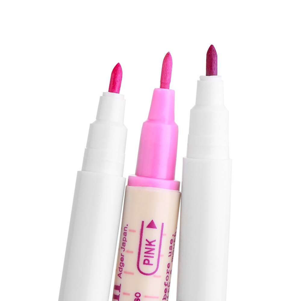 3 stijlen Uitwisbare Pen Water Oplosbare Stof Marker Pen Dubbele Hoofd Verdwijnen Automatisch Stof Marker Pen Art Accessoires
