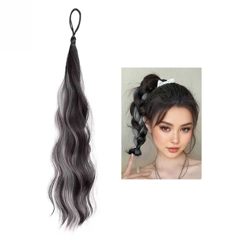 Cheveux synthétiques Chignon Chignon postiches auto-enroulement boule cheveux Bun femme bricolage Chignon cheveux Bun paquet pour augmenter les cheveux désordre Dount: BLANC