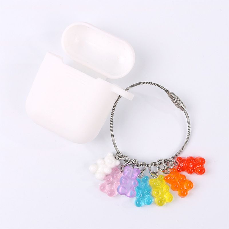 Neue modisch Süssigkeit Farbe Nette Bär Karikatur Keychain Ebene Schlüssel Ring Schmuck Für Frauen Mädchen Auto Tasche Schlüssel Ketten