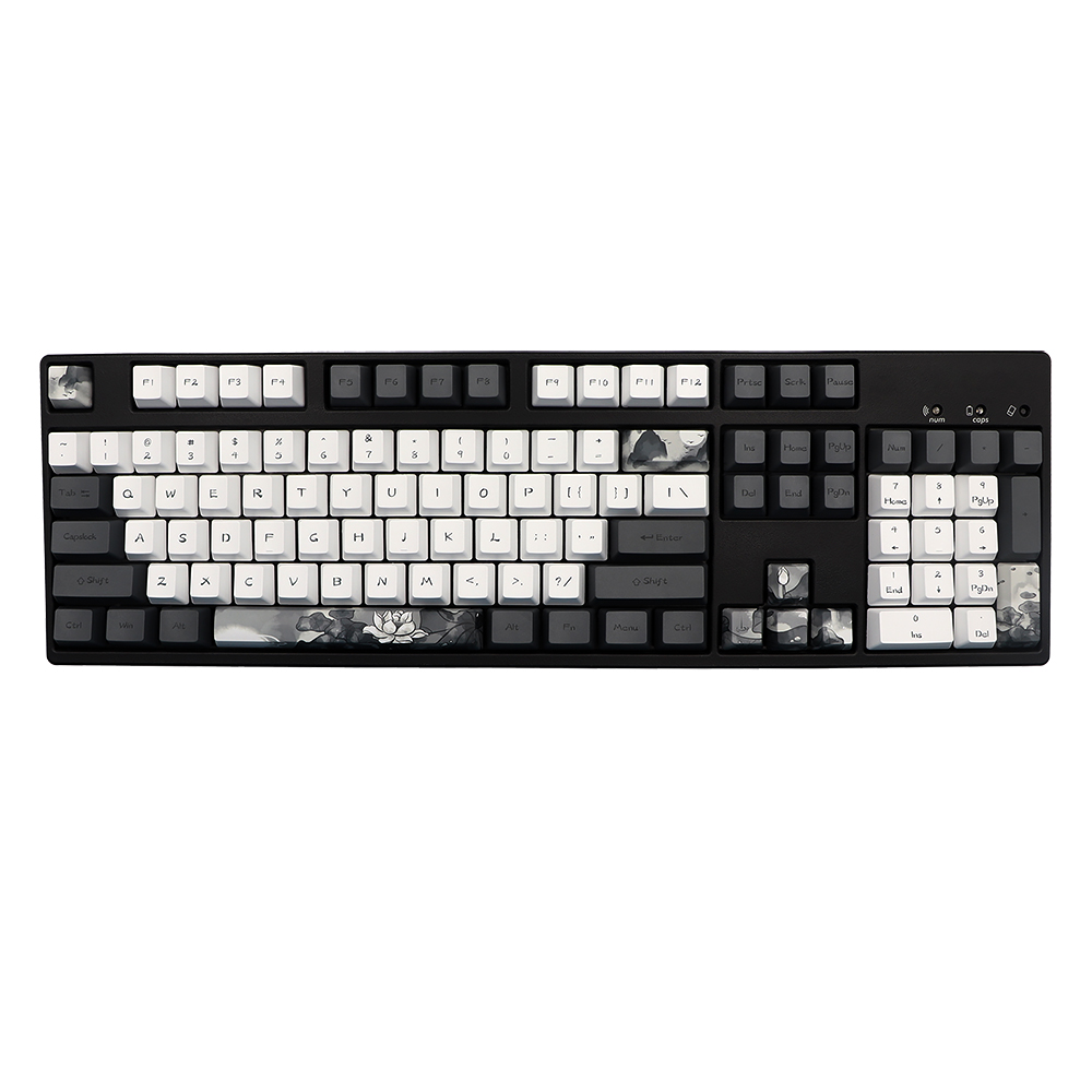 GMK-KEY Tinte Lotusblumen Tastenkappe Farbsublimation Tastenkappen für MX-Schalter dz60 RK61 Anne gk61 DZ60 GK64 68 980 108 ISO-Tastenkappe