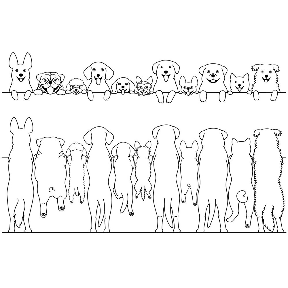 AZSG Various Cute Dogs Cutting Dies Clear Stamps For DIY Scrapbooking Decorative Card making Crafts Fun Decoration Supplies