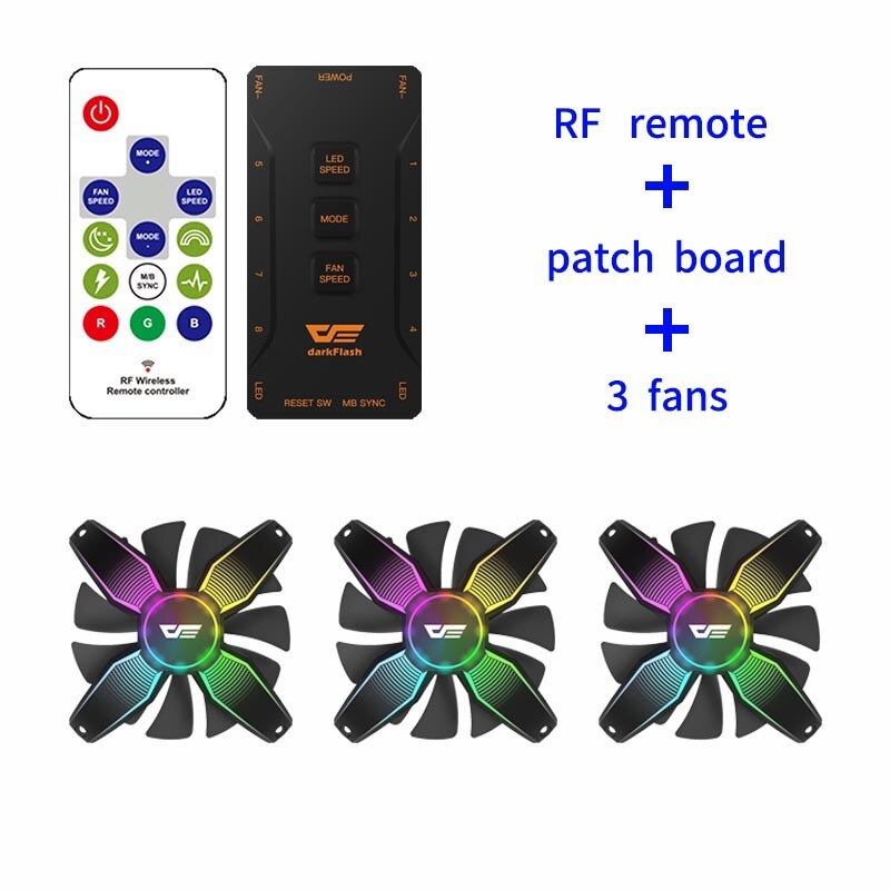 Aigo Talon pro 120mm Computer case fan Cpu Cooler Cooling Radiator 12V NO Frame RGB Cpu Cooling Fan Quietly For Inter And AMD: 3fan