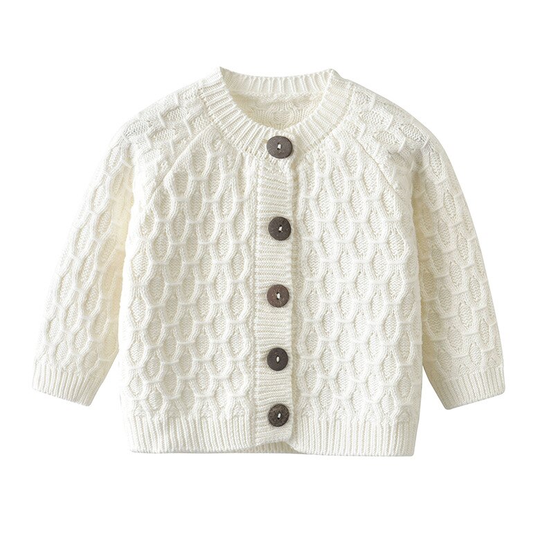 Bébé garçons filles pull vêtements automne solide tricoté à manches longues simple boutonnage manteau de tricot Cardigan veste 0-2Y: C / 80
