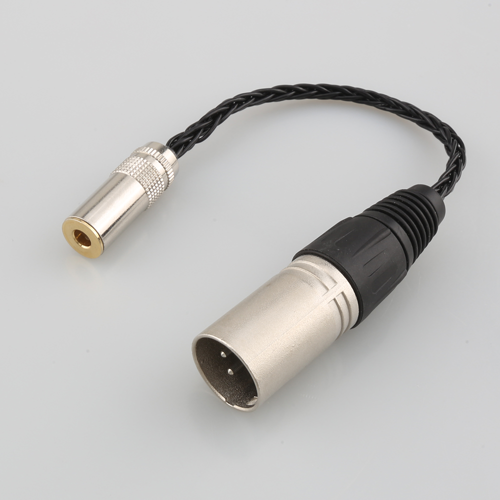 Hifi 7n occ sølv 4.4mm hun  to 4 pin xlr balanceret han audio adapter kabel 4.4 trrrs til xlr stik