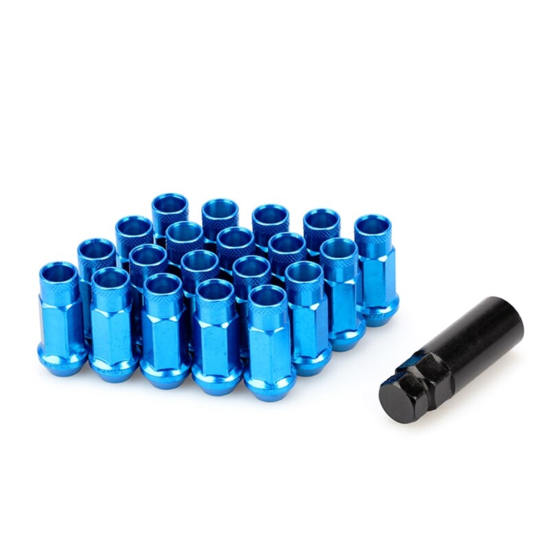 20PCS Steel Car Modification Wheel Nuts Lug Nuts Bolts M12X1.5 M12X12.5 for Chevrolet Hyundai Mitsubishi Acura Mazda: Blue