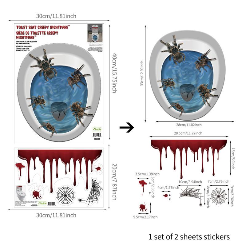 Halloween Toilet Wall Stickers Home Decoration Toilet Series Various Styles Horror Atmosphere Funny KTV Bar: 06