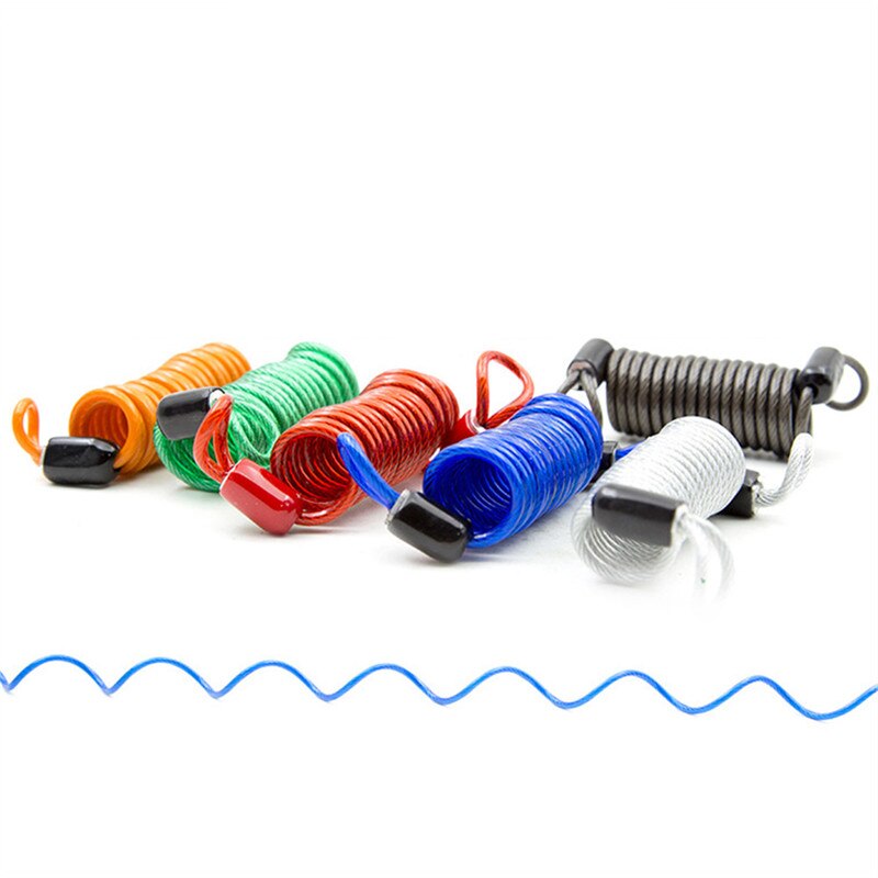 Flexibele Reizen Draad Kabel Anti-Diefstal Beschermende Voorjaar Herinnering Touw Veilig Cover Helm Motorfiets Disc Lock Accessorie