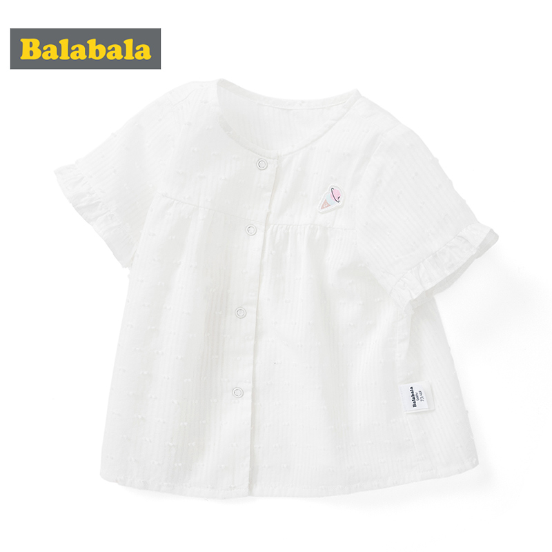 Balabala Baby girl shirt children clothing short-sleeved top summer baby cotton loose comfortable thin section