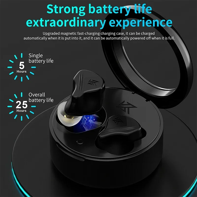 KZ VXS TWS 5.2 Bluetooth Earphones APTX Wireless Earbud Sport Earbuds Game Music Headset HiFi Bass Headphone