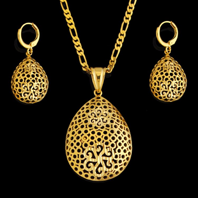Adixyn Bohemian Etnische Sieraden Goud Kleur Ketting/Oorbellen/Hanger voor Vrouwen Verjaardag/Party N08231