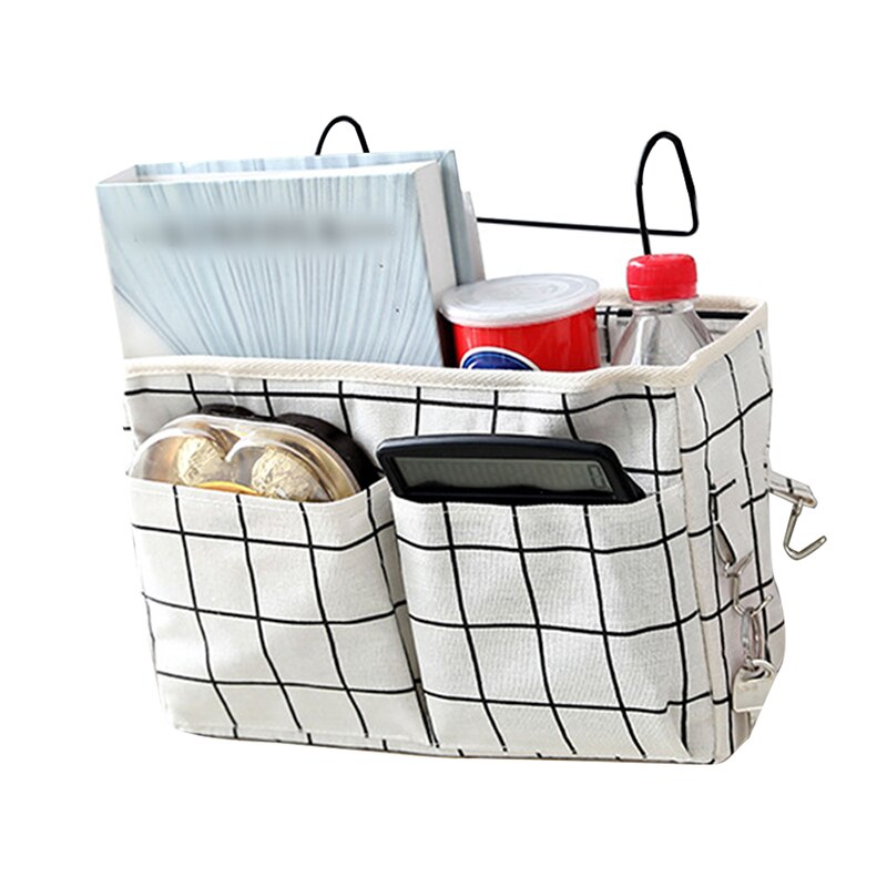 Bedside Hanging Organizer Pocket Storage Bag Wardrobe organizer Canvas Bedroom Bathroom Magazine tote Storage Organizador Pouch: K