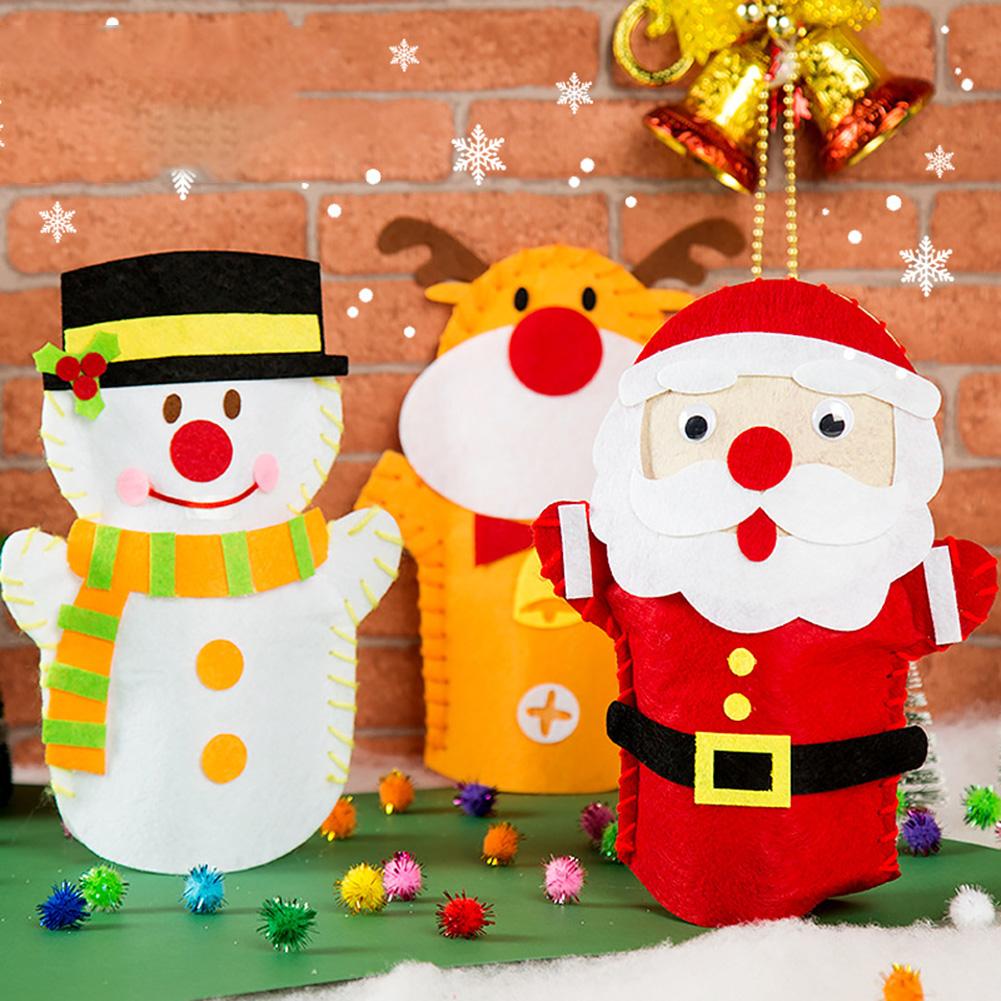 Enfants bricolage à la main marionnettes en tissu pâte à découper gratuite couture décoration de noël enfants jouets éducatifs pour enfants