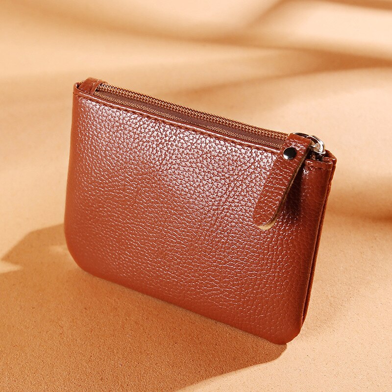 Style Small Daisy Coin Purse Women Temperament Zipper Coin Purse Korean Style Literary Style Portable Durable MiniPouch: B-light brown