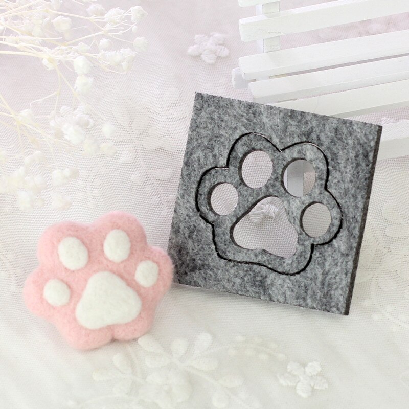 Felt Cut Cat Footprint Shapes Template Handmade Wool Felt DIY Craft Tool 6.8X6.8CM Animal Palm DIY Felt Package For Rookie User