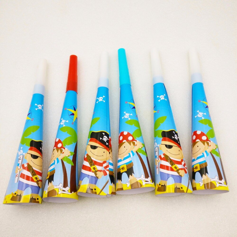 6pcs/bag Cartoon Pirate Party Noise Maker/whistle Favor Birthday Party Decoration Supplies Whistles Anniversaire Noise Maker