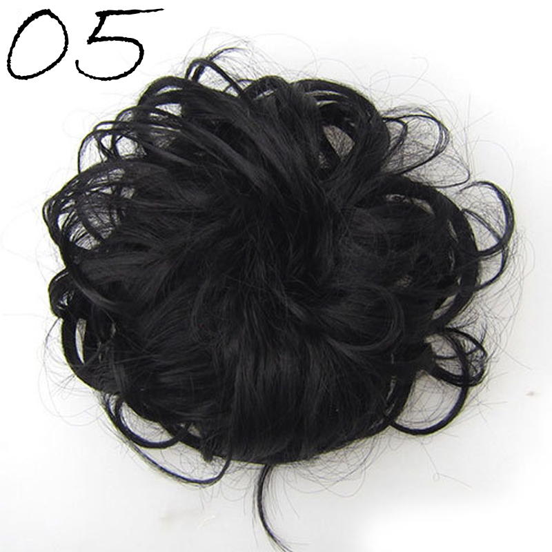 Synthetic Hair Ring Messy Wrap For Hair Extension Donut Curly Rubber Band Languid Women Hair Tail Ponytail Accessory: JFF5