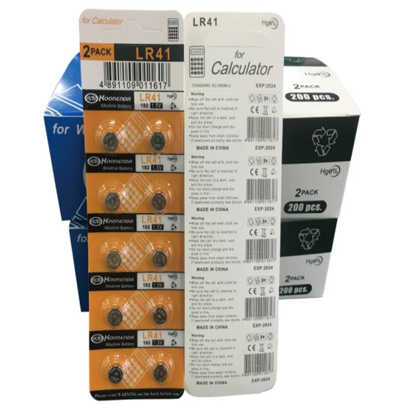10 stk  ag3 1.55v alkalisk knap batteri  ag3 192 lr41 sr41sw l736 møntcelle knap batterier til ure legetøj