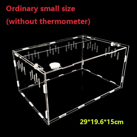 Reptile Feeding Box Insect Spider Tortoise Lizard Acrylic Transparent Feeding Display Box Feeding Box Cover Reptile Life Box: S 1
