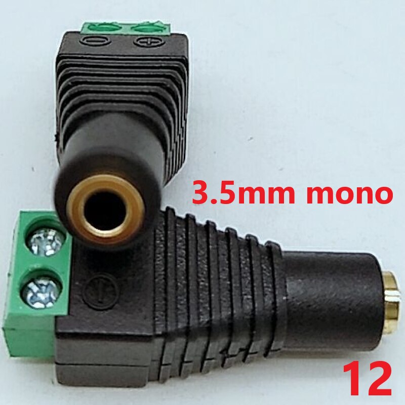 2.5mm 3.5mm 6.35mm 3/32 " 1/8 " 1/4 " jack stereo hane hona video av balun skruv 2 poler 3 poler 4 poler terminal kontakt kontakt: 3.5mm mono hona
