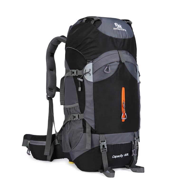 60l camping vandre rygsæk bjergbestigning taske stor kapacitet trekking rygsæk udendørs rygsæk vandring camping tasker aluminium: Mørk