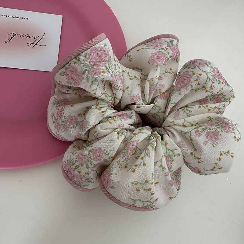 Ins Floral Dieren Patroon Elastisch Haar Scrunchies Stof Headrope Haaraccessoires: Zilver