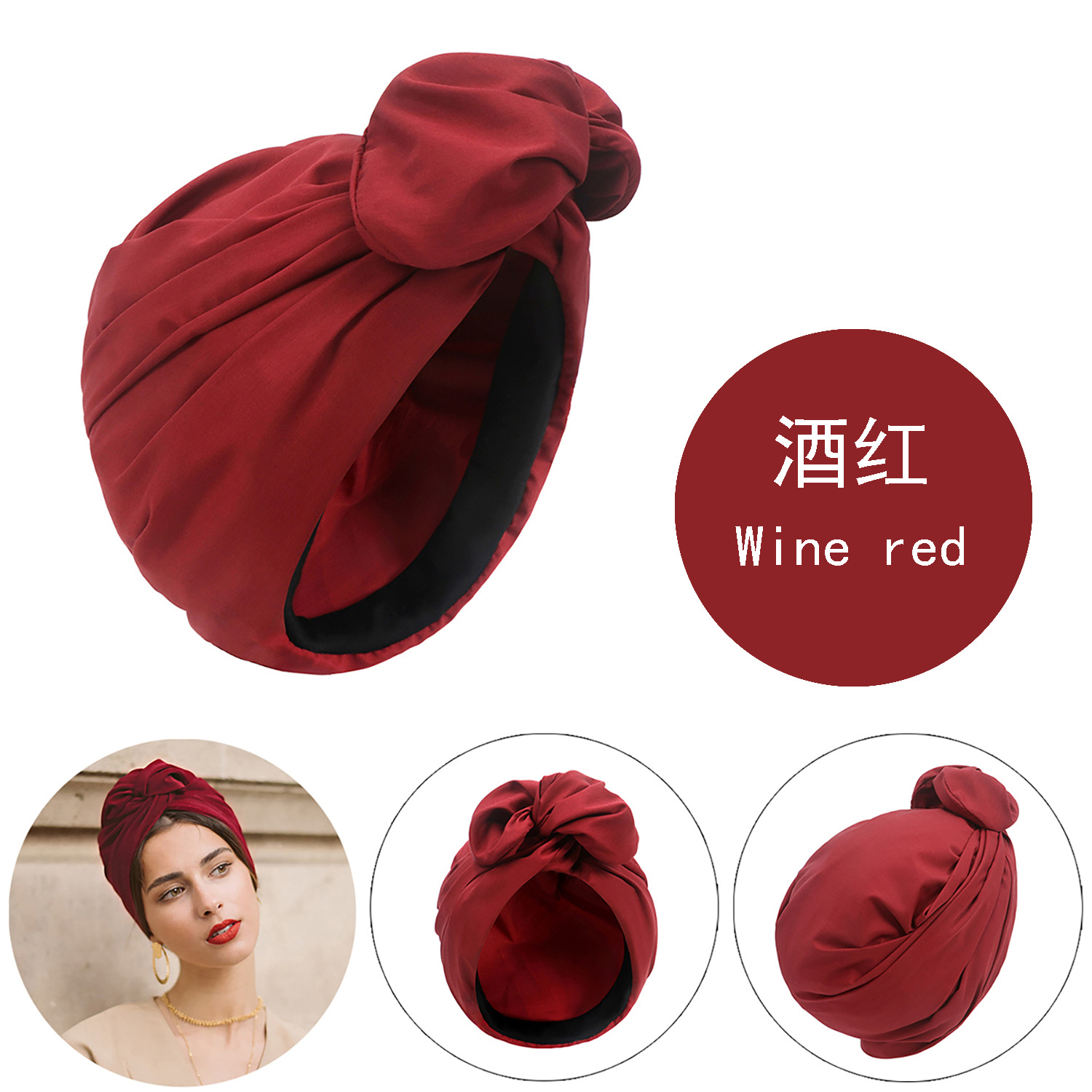 Bonnet turban avec fil de fer pour femme, écharpe de sauna pour femme, chapeau décontracté, casquette adulte, française, plus de méthode de ceinture, produits Spot, document pur: green