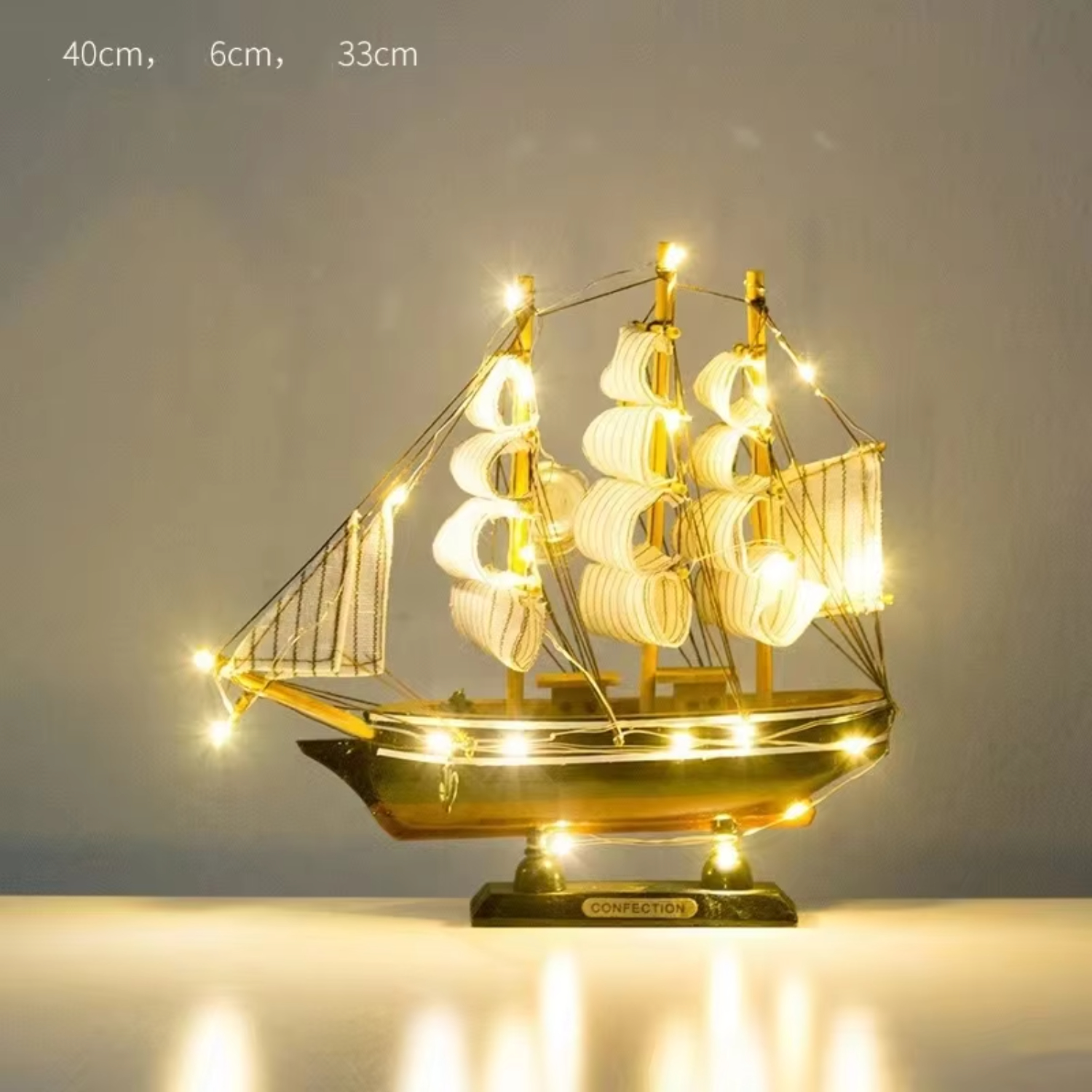 Modelo de velero de madera nórdico, decoraciones creativas, decoración de escritorio