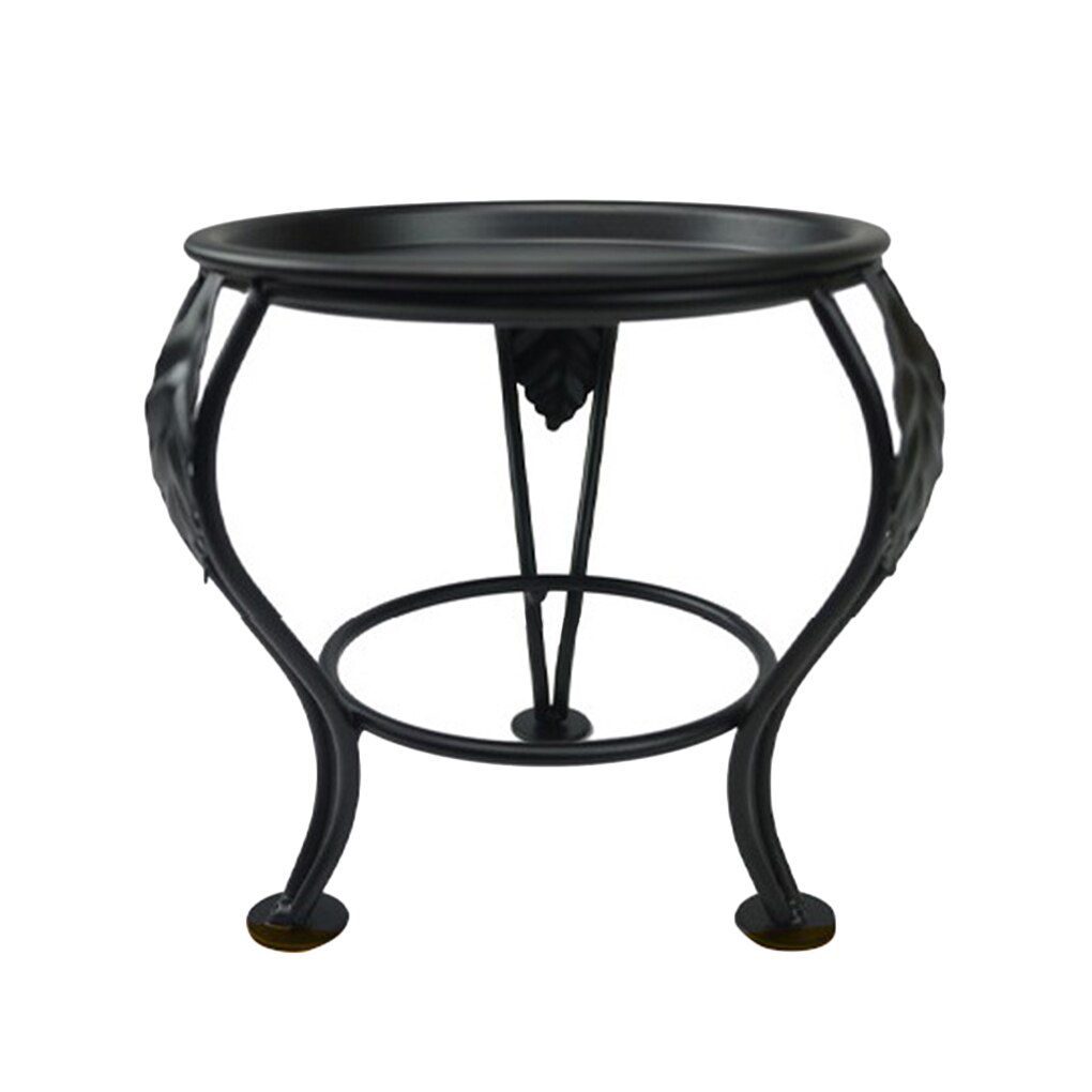 Iron Plant Vase Stand Planter Holder Garden Balcony Decor Metal Flower Pot Flower Vase Rack Candle Holder Shelf Desktop Decor: Black