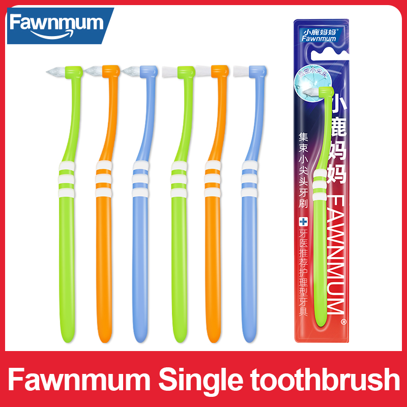 Fawnmum Orthodontische Tandenborstel Puntige en Platte Kop Zacht Haar Correctie Schone Tanden Kloof Floss Mondhygiëne Tanden Bretels 1 Stuks