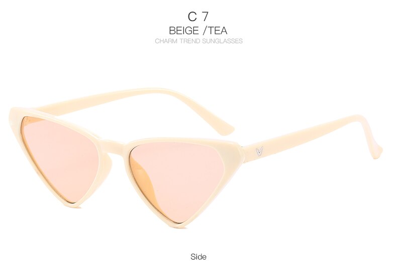 Cat eyes wandelzonnebril dames retro vintage zonnebril heren toerisme auto zonnebril casual acryl  uv400: 11-bj5195-c7