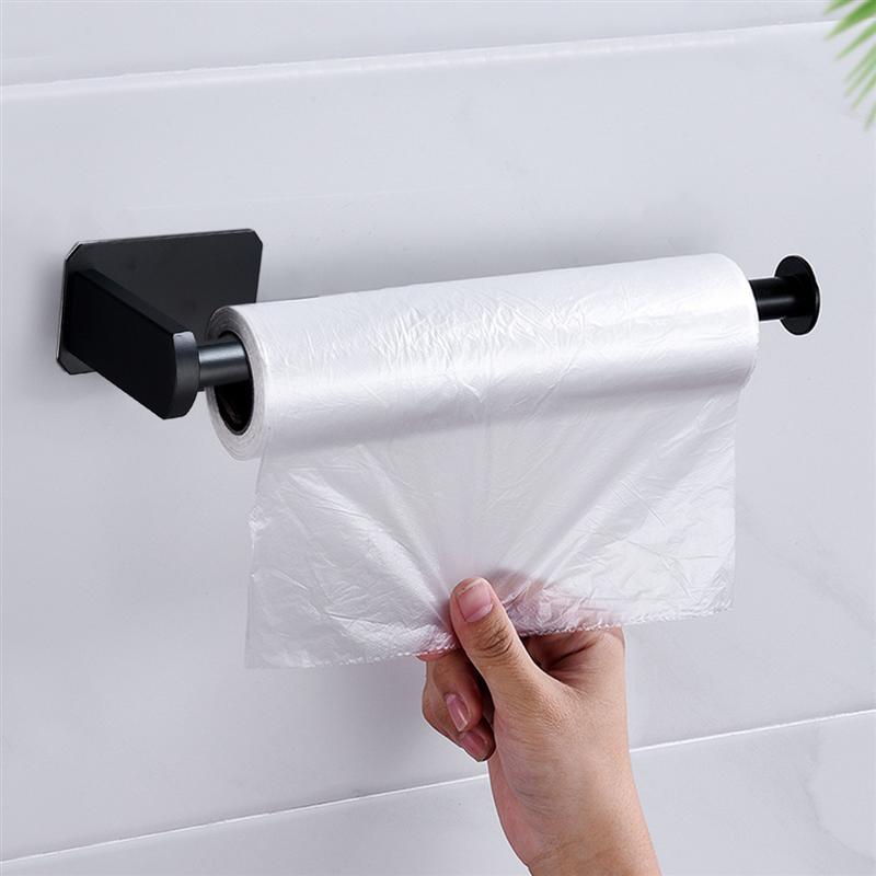 No Holes Roll Paper Holder Stainless Steel Paper Towel Rack Tissue Holder Toilet Paper Stand For Bathroom Storage Rack