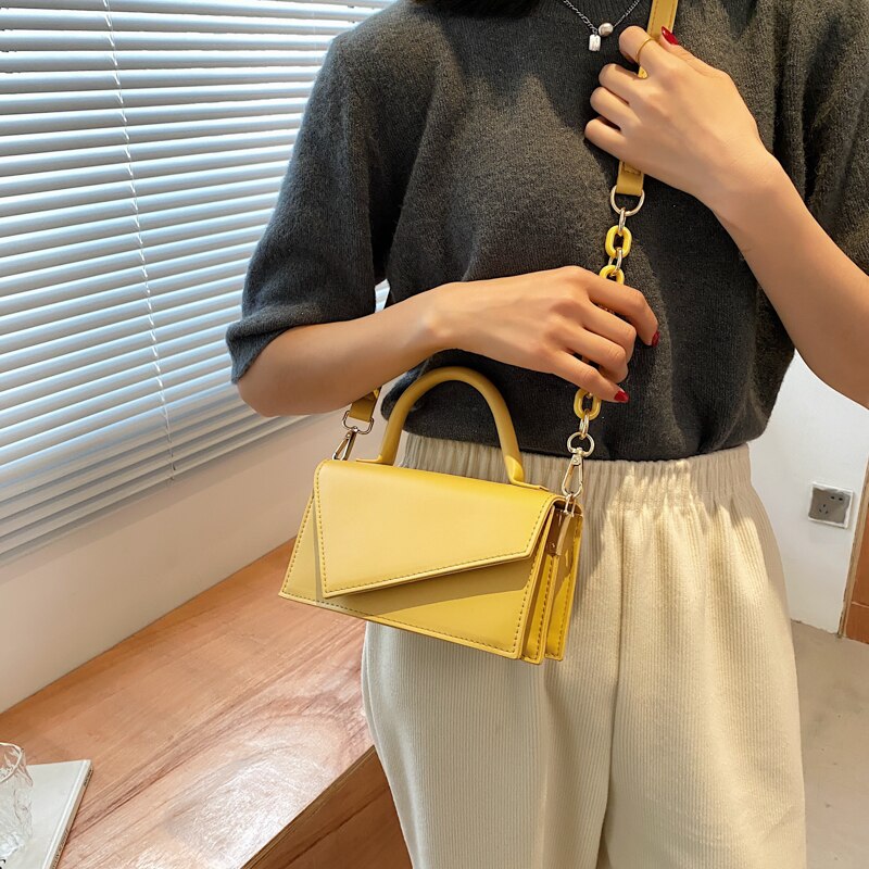 Lady Casual Flap Vierkante Zak Zomer Leer Vrouwelijke Handtas Keten Schoudertas Messenger Bag