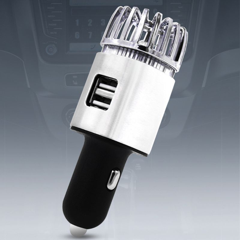 2 en 1 voiture double USB Air frais ionique purificateur barre d'oxygène Ozone ioniseur générateur de fumée pour voitures plus propre voiture ioniseur d'air purificateur