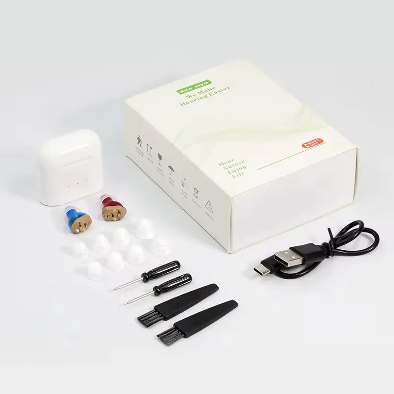 Neues Hörgerät für ältere Menschen mit unsichtbarer Geräusch unterdrückung, magnetische, wiederauf ladbare In-Ear-Kopfhörer mit Hör verstärker