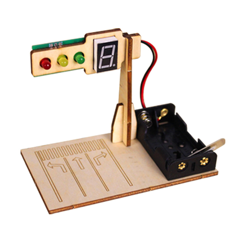 Modelo de semáforos de madera para niños, juguete científico, tecnología divertida, Kit de ayuda para enseñanza de física, juguetes educativos de aprendizaje para niños