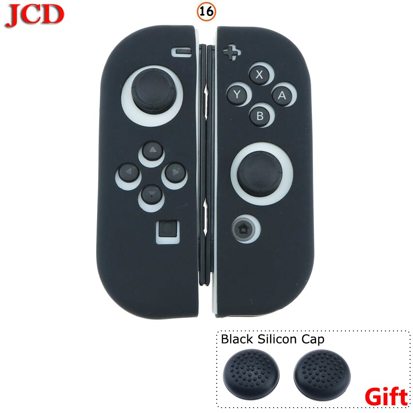 JCD For Nintend for Switch Controller Gamepad Joystick Silicone Case For Nintendo for Switch NS Black Silicon Cap: No16