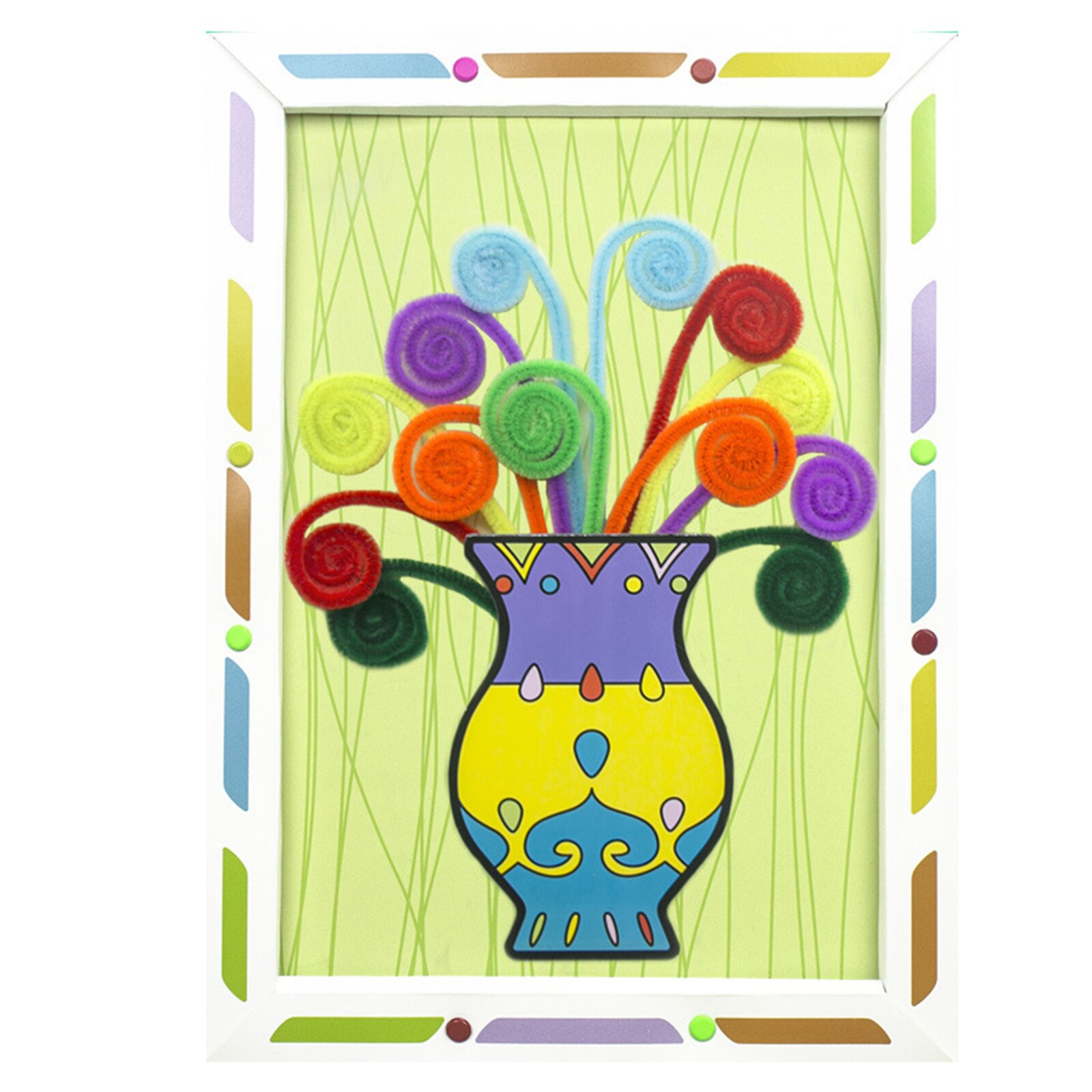 Juego de juguetes de arreglo de flores para niños, manualidades de flores de papel/tela, Kits de marco, juguetes educativos estéticos de aprendizaje, DC: wool top