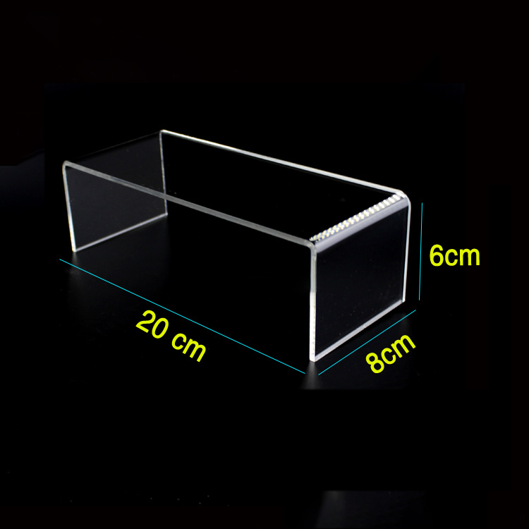 Soporte de exhibición de zapatos transparente de acrílico, soporte de estante de zapatos en forma de U para tienda de zapatos, elevador de exhibición, organizador de almacenamiento de zapatos para el hogar