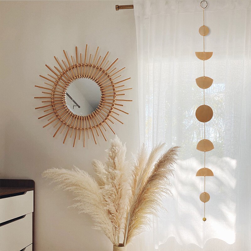 Dremisland Maan Dromenvanger - Handgemaakte Roze Veren Boho Macramé Muur Opknoping - Turquoise Hanger Ornament voor Kerstmis - Wanddecoratie Ambachtelijk Cadeau, Geen Licht