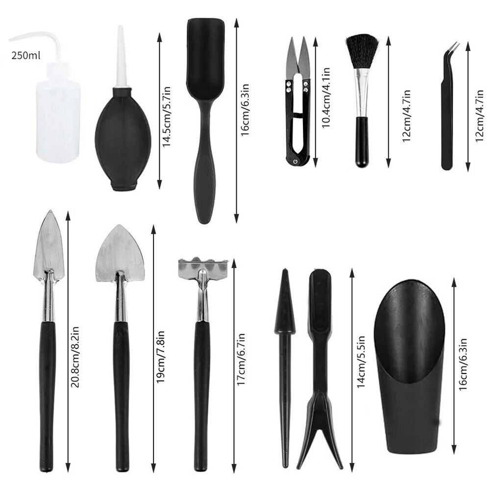 13 Pieces Garden Planter Planting Succulent Plant Hand Tool Seedling Transplant Sowing Spade for Indoor Outdoor PP Bag