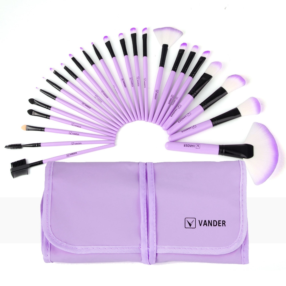 Vanderlife 24pcs Makeup Brushes Set 6 Colors Beauty Cosmetic Make Up Tools Foudation Eyeshadow Brush Set With Case