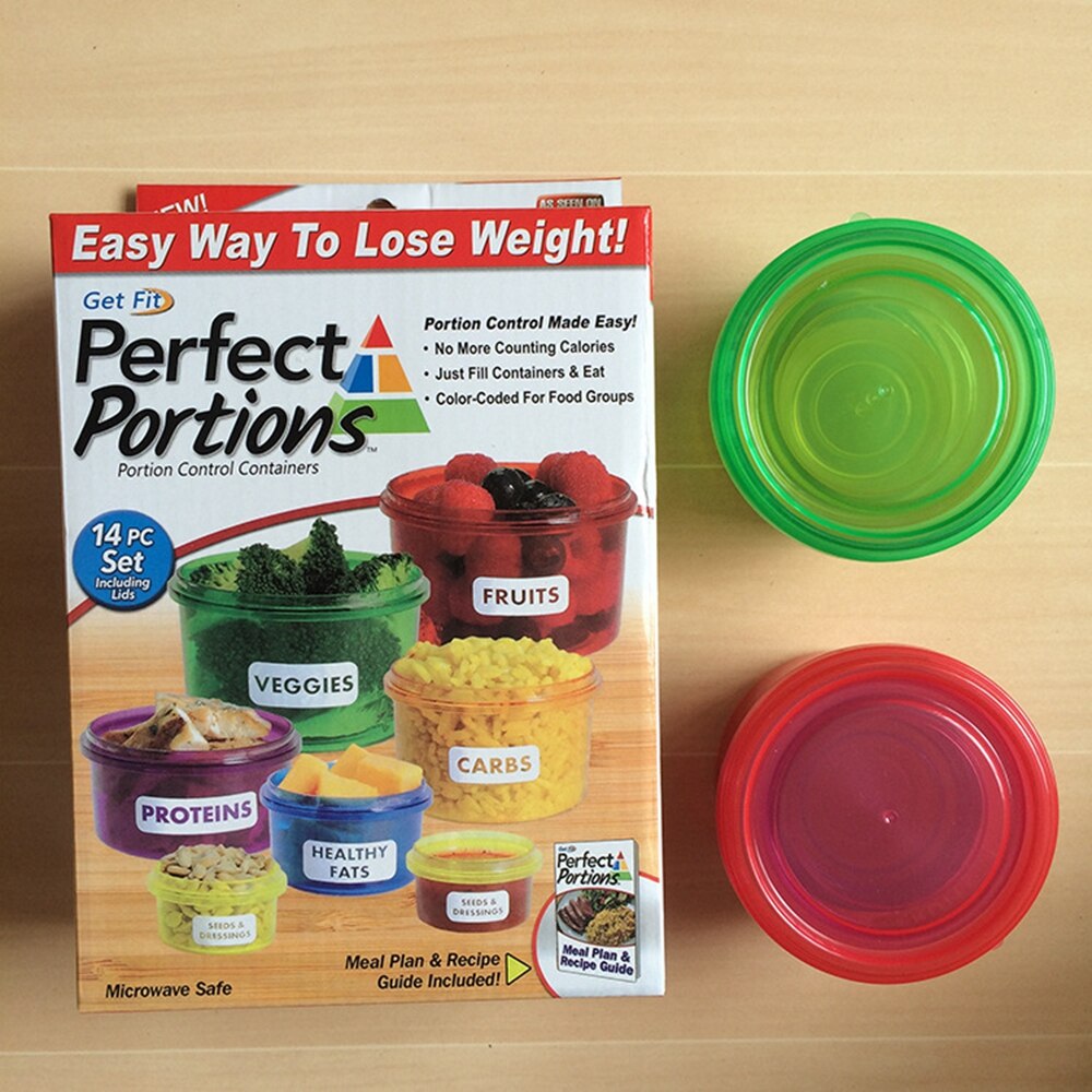 7pcs/set Perfect Portions Portion Lunch Cute Box Control Containers Food Storage-easy Way To Lose Weight Using Portion