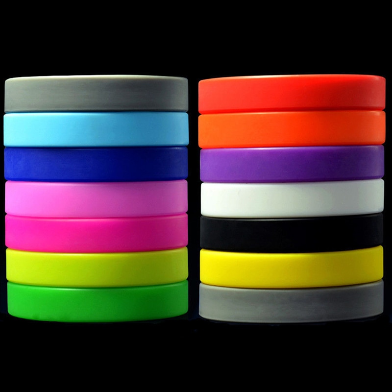 Commercio all'ingrosso di 12 colori 1pc Donne Degli Uomini Del Silicone Wristband di Gomma Flessibile Fascia di Polso Del Polsino Del Braccialetto di Sport Jogger Corsa E Jogging Casual Braccialetto