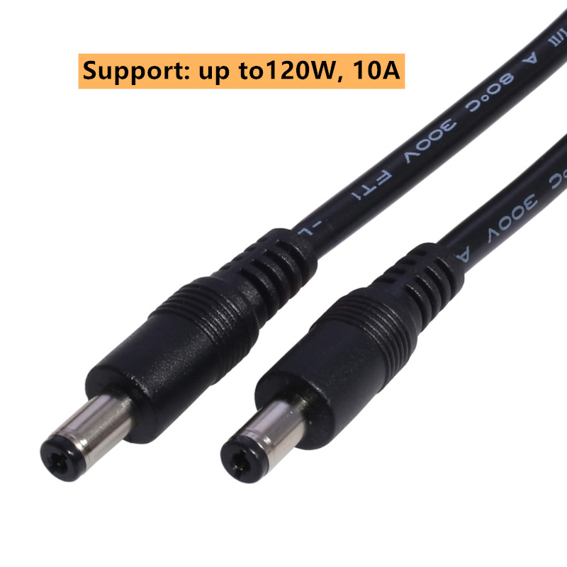 Gleichstrom-Netz stecker kabel 5,5x2,1mm Stecker auf 5,5x2,1mm Stecker Adapter Stecker Kabel verlängerung Strom versorgungs kabel für Router LED-Licht: Schwarz