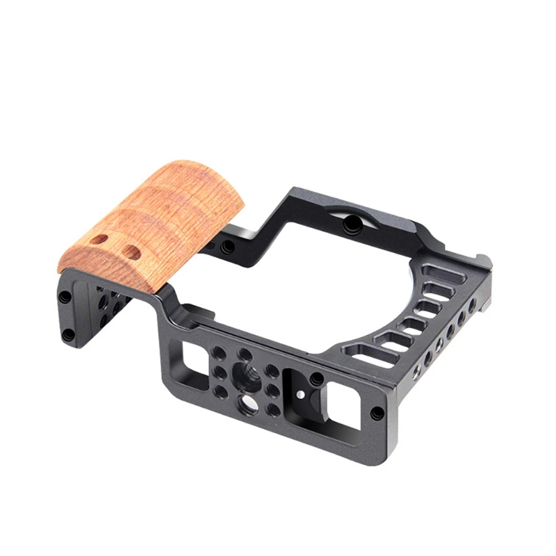 Stabilisateur de Cage de caméra en alliage d'aluminium ZV-E10, poignée en bois Compatible avec la caméra Vlog ZV-E10, accessoires pour chaussures froides