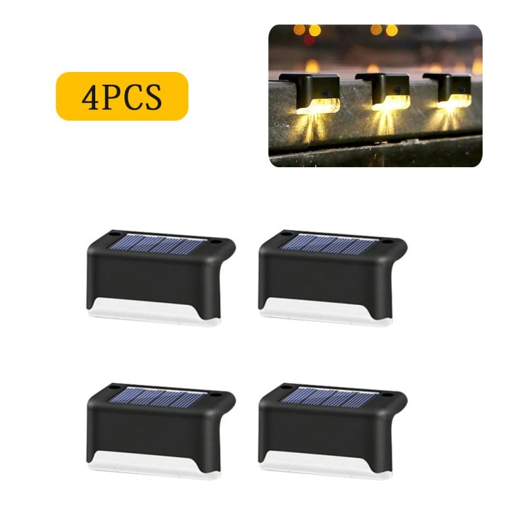 4/8/12 Stuks Led Solar Stap Lamp Outdoor Tuinverlichting Solar Trap Licht Waterdicht Hek Lamp decoratie Voor Patio Path Dek Trap: Rood