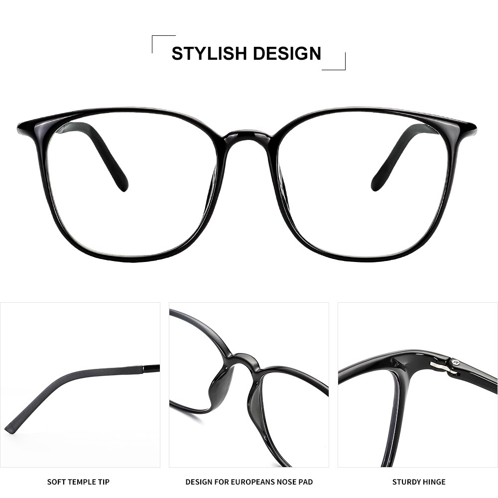 Cyxus Retro, gafas de protección contra luz azul para aliviar la tensión ocular, montura UL Super Flexible, lentes transparentes, Unisex, gafas para ordenador 8061