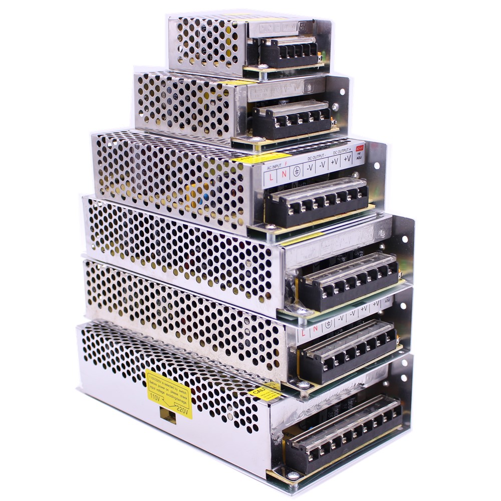 Trasformatore di illuminazione 5V/12 v24v 5A 10A alimentatore commutazione 60W 120W 150W 200W 250W 360W adattatore autista portato per striscia portato